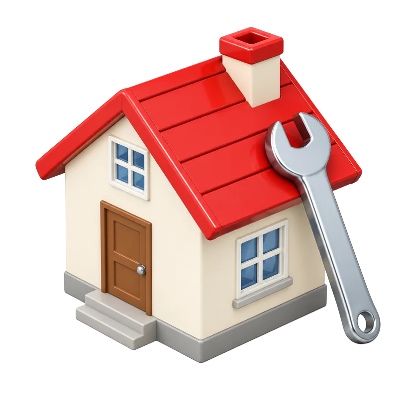 Small house with a wrench